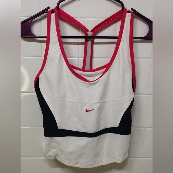 Nike Workout Top with Double Spaghetti Straps Navy Blue, Red & White Size Small - Picture 1 of 1